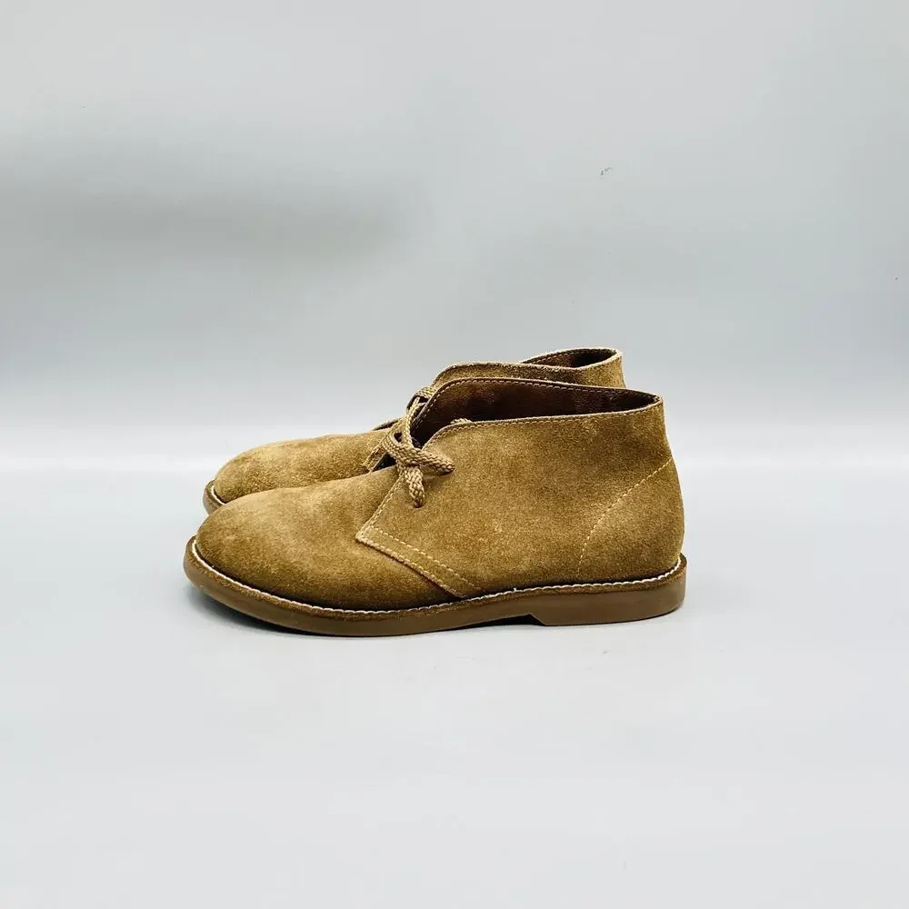 J Crew Boots Boys 3 Brown Suede Chukka Desert Ankle Lace Up Casual Crewcuts